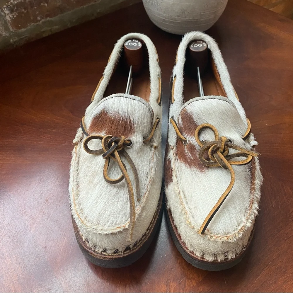 J&W Dawson Japanese Calf Hair Boat Shoes Animal Men's Size 8.5